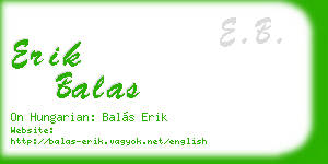 erik balas business card